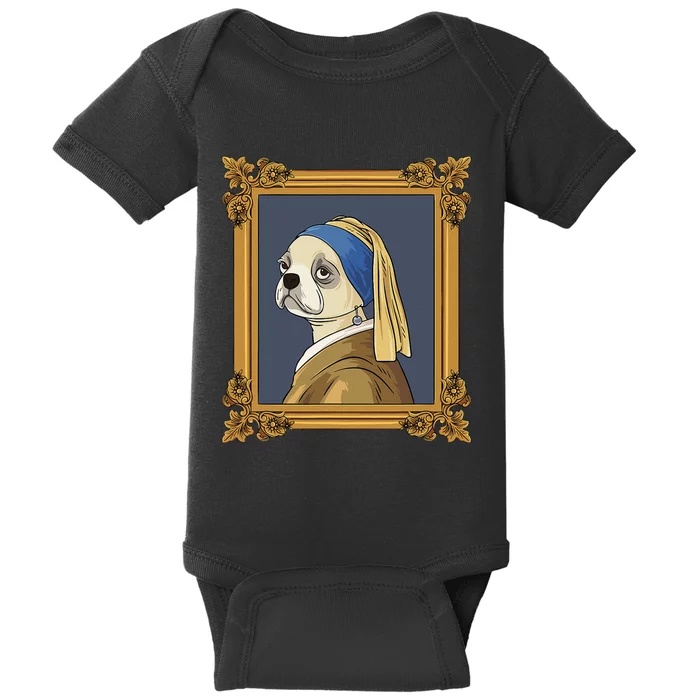 Art History Pug Fine Arts Vermeer Design for Art Lover Baby Bodysuit