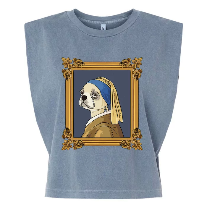 Art History Pug Fine Arts Vermeer Design for Art Lover Garment-Dyed Women's Muscle Tee