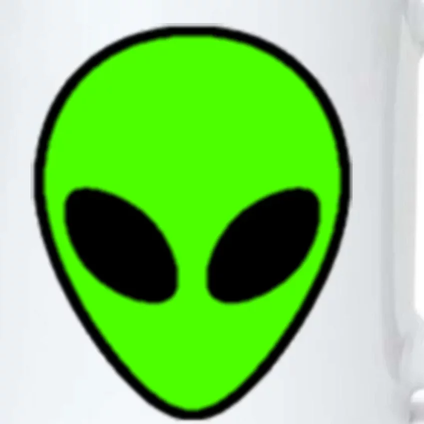 Alien Head Pocket Patch Area 51 Cool Gift Black Color Changing Mug