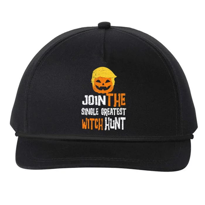 AntiTrump Halloween Pumpkin Join Single Greatest Witch Hunt Snapback Five-Panel Rope Hat