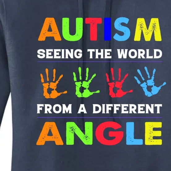 Autism Hand Prints Seeing The World From A Different Angle Women's Pullover Hoodie