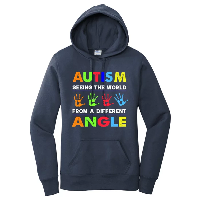 Autism Hand Prints Seeing The World From A Different Angle Women's Pullover Hoodie