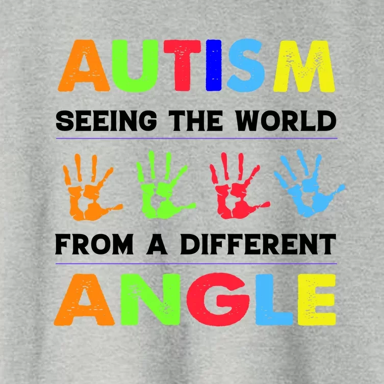 Autism Hand Prints Seeing The World From A Different Angle Women's Crop Top Tee