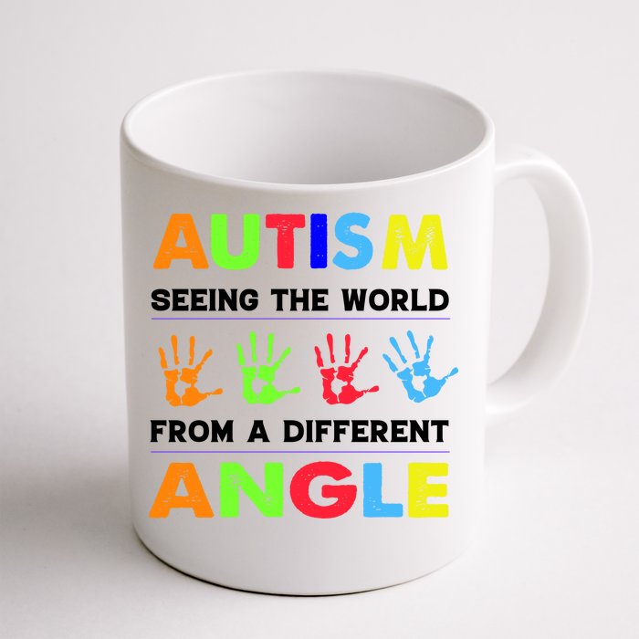 Autism Hand Prints Seeing The World From A Different Angle Front & Back Coffee Mug