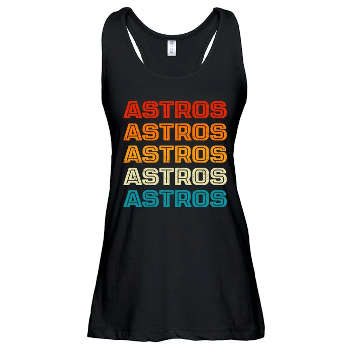 Astros Houston Retro Colorful Ladies Essential Flowy Tank