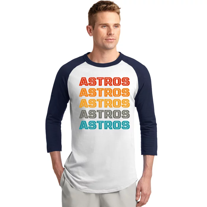 Astros Houston Retro Colorful Baseball Sleeve Shirt