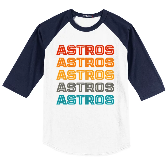 Astros Houston Retro Colorful Baseball Sleeve Shirt