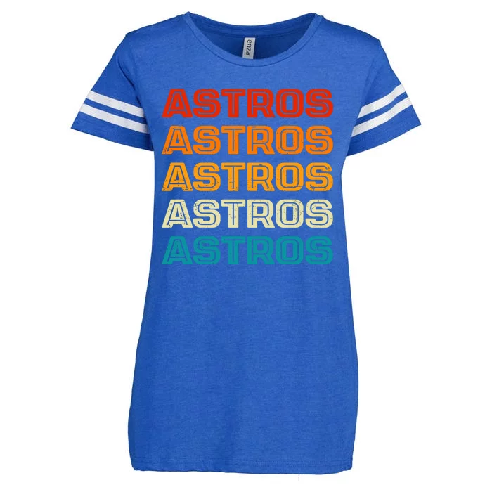 Astros Houston Retro Colorful Enza Ladies Jersey Football T-Shirt