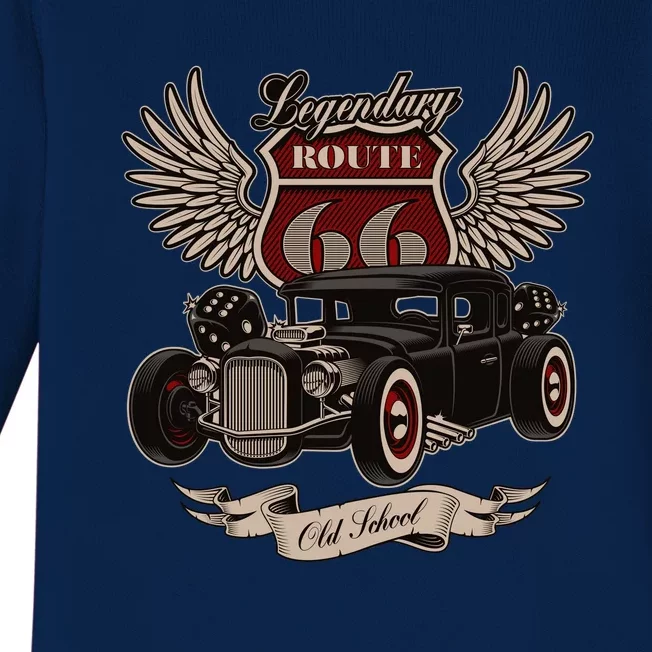 American Hot Rod On Dark Baby Long Sleeve Bodysuit