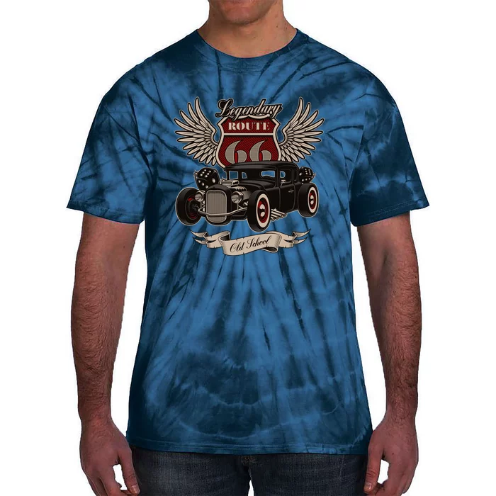 American Hot Rod On Dark Tie-Dye T-Shirt