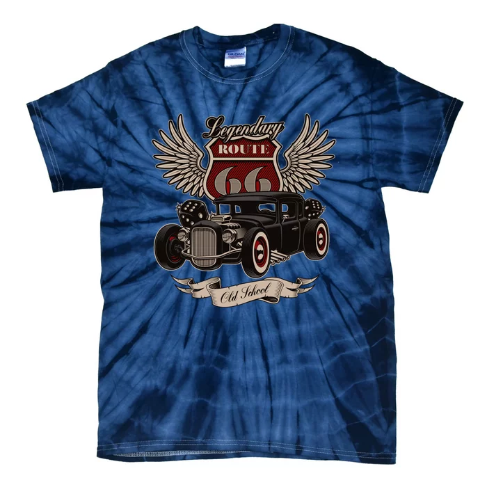 American Hot Rod On Dark Tie-Dye T-Shirt