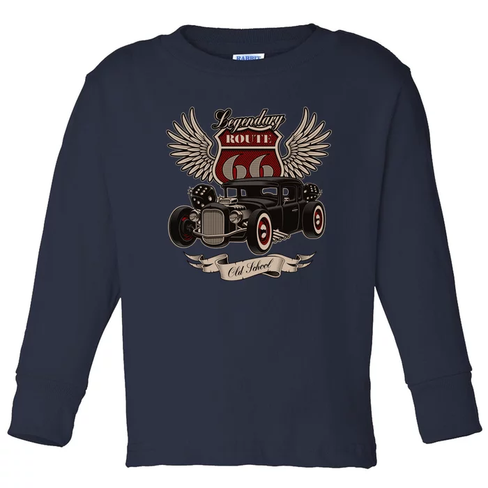 American Hot Rod On Dark Toddler Long Sleeve Shirt