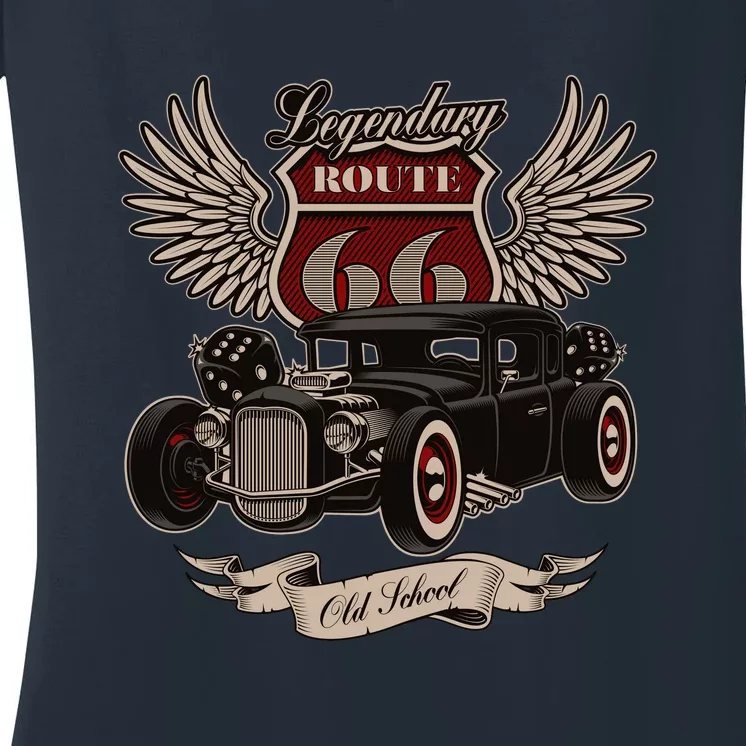 American Hot Rod On Dark Women's V-Neck T-Shirt