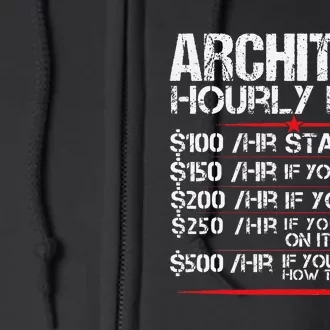 Architect Hourly Rate Architecture Funny Full Zip Hoodie