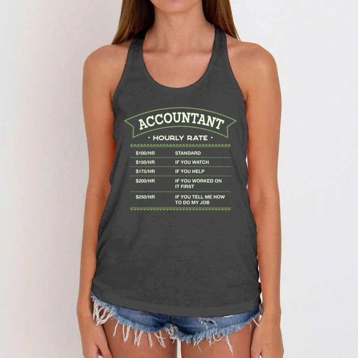 Accountant Hourly Rate Cpa Labour Day Accounting Workers Day Cute Gift Women's Knotted Racerback Tank