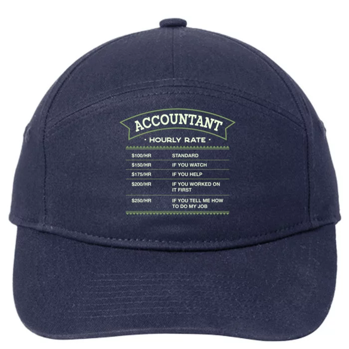 Accountant Hourly Rate Cpa Labour Day Accounting Workers Day Cute Gift 7-Panel Snapback Hat