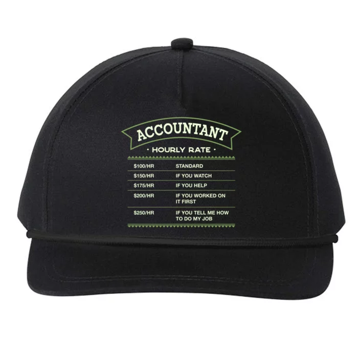 Accountant Hourly Rate Cpa Labour Day Accounting Workers Day Cool Gift Snapback Five-Panel Rope Hat