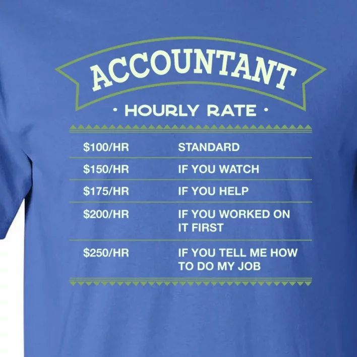 Accountant Hourly Rate Cpa Labour Day Accounting Workers Day Cool Gift Tall T-Shirt