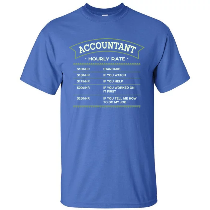 Accountant Hourly Rate Cpa Labour Day Accounting Workers Day Cool Gift Tall T-Shirt