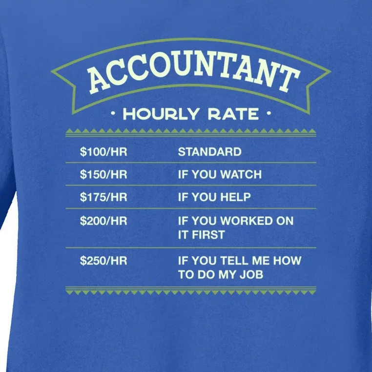 Accountant Hourly Rate Cpa Labour Day Accounting Workers Day Cool Gift Ladies Long Sleeve Shirt