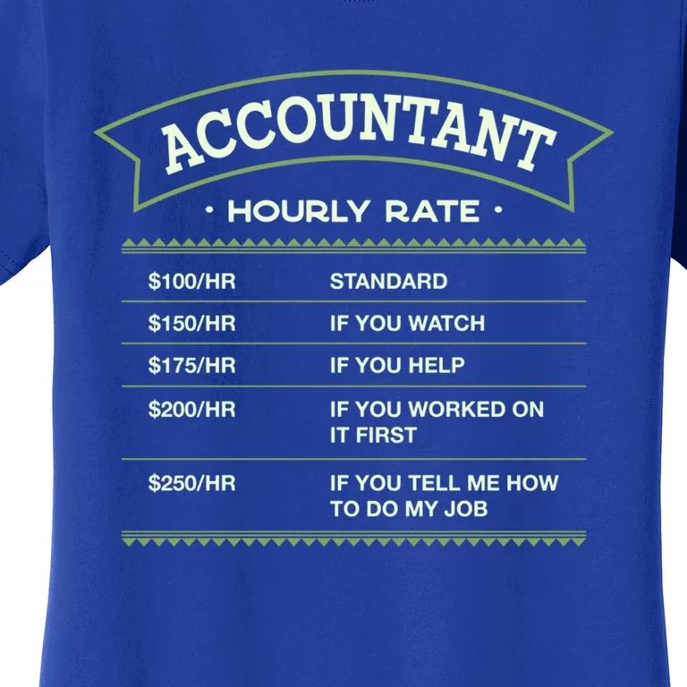 Accountant Hourly Rate Cpa Labour Day Accounting Workers Day Cool Gift Women's T-Shirt