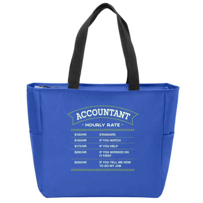 Accountant Hourly Rate Cpa Labour Day Accounting Workers Day Cool Gift Zip Tote Bag