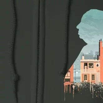 Alfred Hitchcocks Rear Window Illustration Full Zip Hoodie