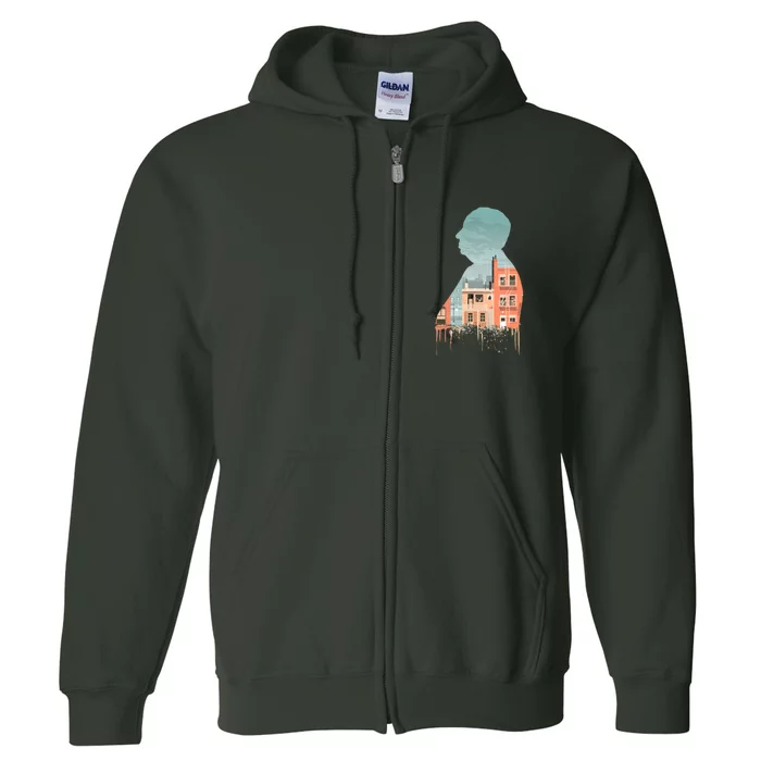 Alfred Hitchcocks Rear Window Illustration Full Zip Hoodie