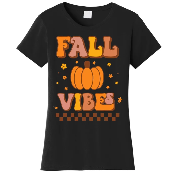 Autumn Harvest Retro Vibes Vintage Groovy Thanksgiving Women's T-Shirt