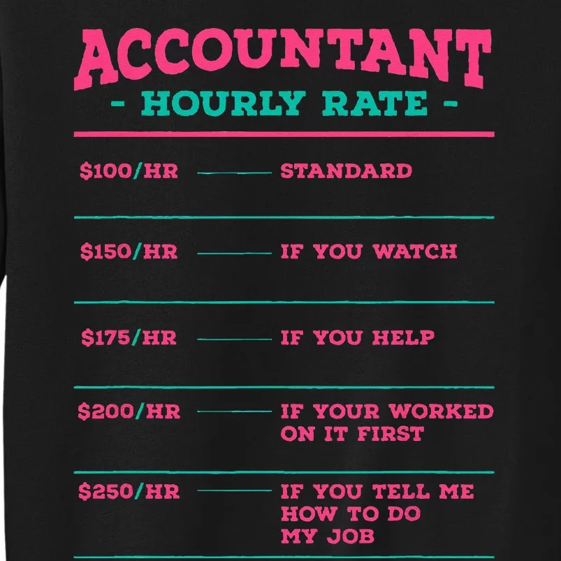 Accountant Hourly Rate CPA Coworker Accounting Colleague Sweatshirt