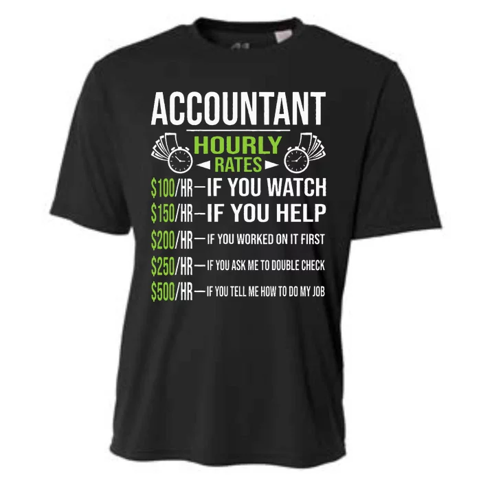 Accountant Hourly Rates Funny Accounting CPA Humor Cooling Performance Crew T-Shirt