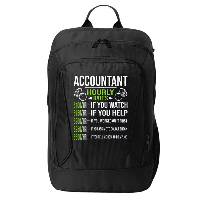 Accountant Hourly Rates Funny Accounting CPA Humor City Backpack