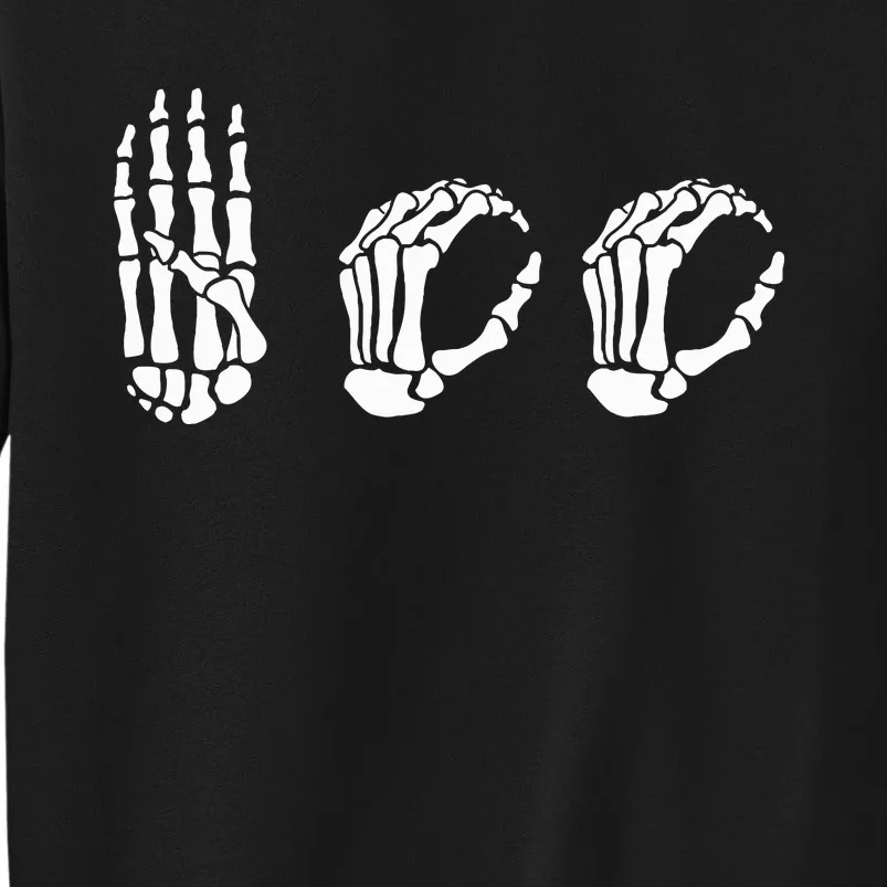 Asl Halloween Skeleton Hand American Sign Language Boo Tall Sweatshirt