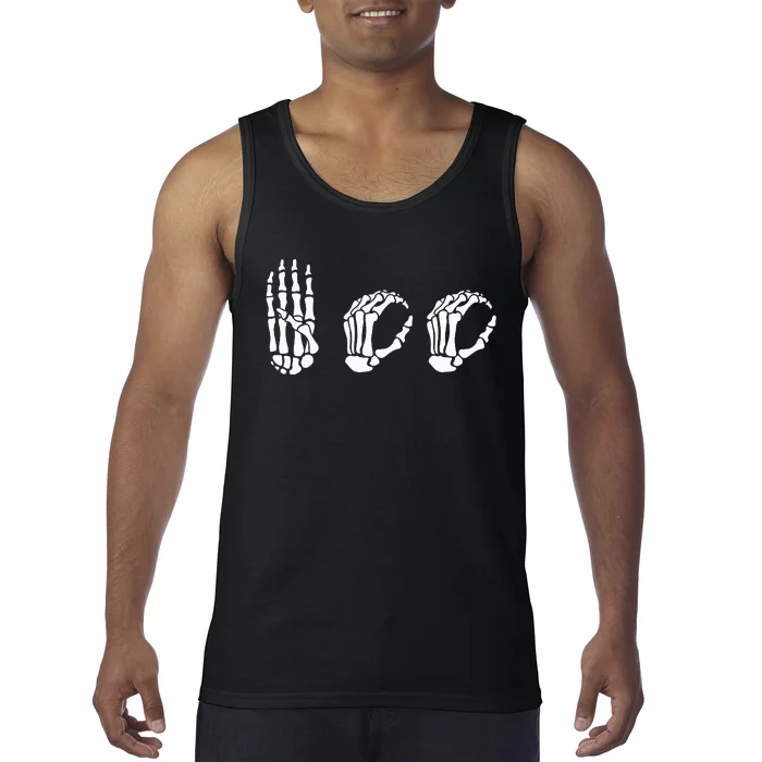 Asl Halloween Skeleton Hand American Sign Language Boo Tank Top