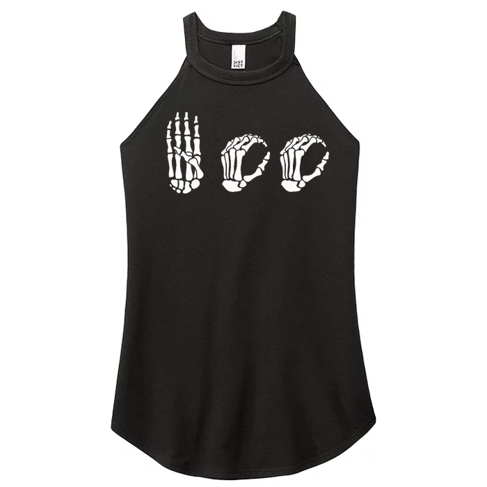 Asl Halloween Skeleton Hand American Sign Language Boo Women’s Perfect Tri Rocker Tank