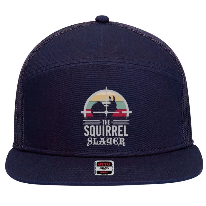 Animal Hunting Squirrel Hunter Squirrel 7 Panel Mesh Trucker Snapback Hat