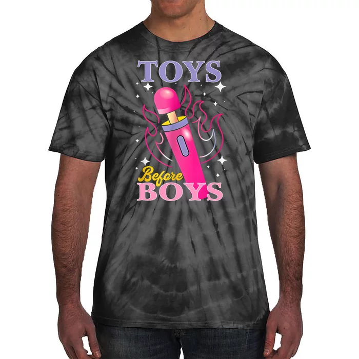 Adult Humor Saying Toys Before Boy Funny Tie-Dye T-Shirt