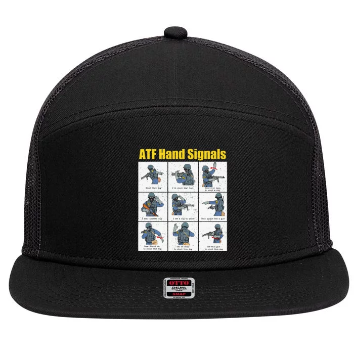 Atf Hand Signals 7 Panel Mesh Trucker Snapback Hat