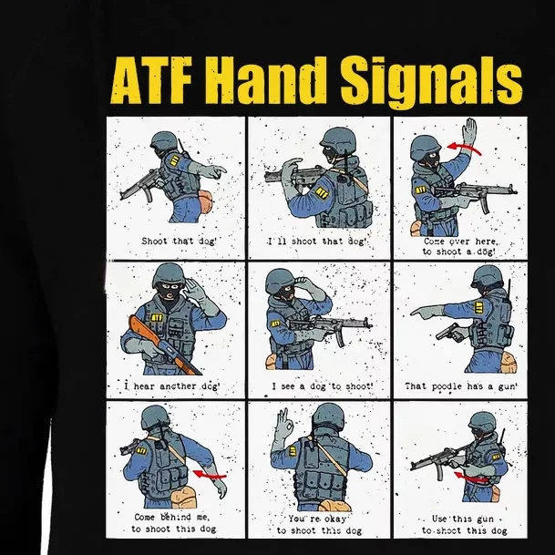 Atf Hand Signals Womens Funnel Neck Pullover Hood