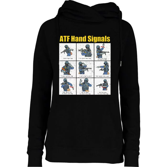 Atf Hand Signals Womens Funnel Neck Pullover Hood