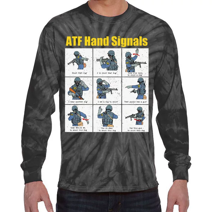 Atf Hand Signals Tie-Dye Long Sleeve Shirt