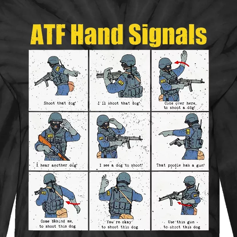 Atf Hand Signals Tie-Dye Long Sleeve Shirt