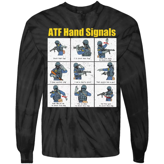 Atf Hand Signals Tie-Dye Long Sleeve Shirt