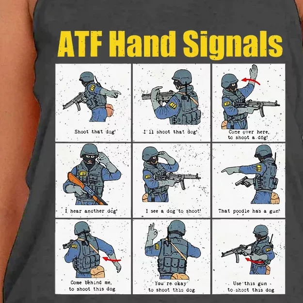 Atf Hand Signals Women's Knotted Racerback Tank