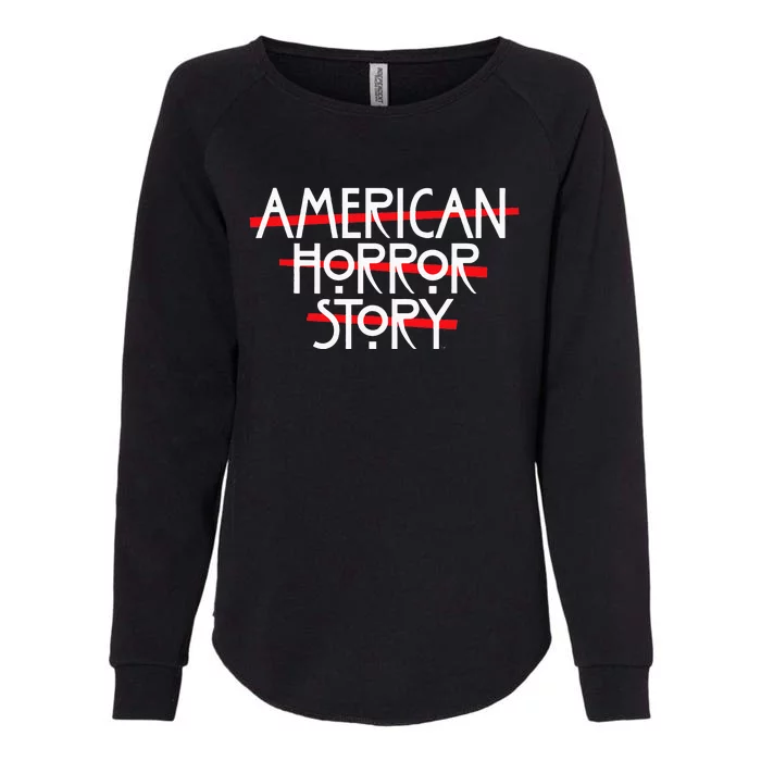 American Horror Story Red Bars Logo Womens California Wash Sweatshirt