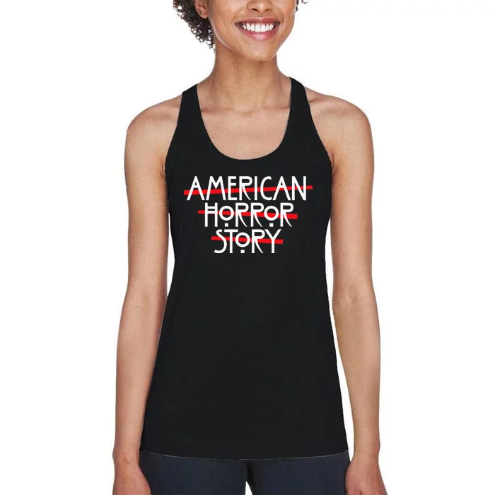 American Horror Story Red Bars Logo Women's Racerback Tank