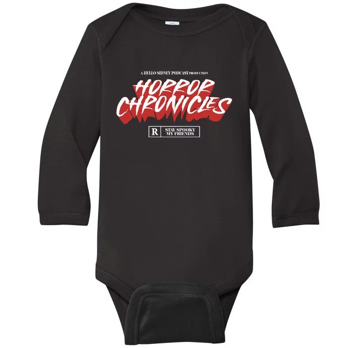 A Hello Sidney Podcast Production Horror Chronicles Baby Long Sleeve Bodysuit