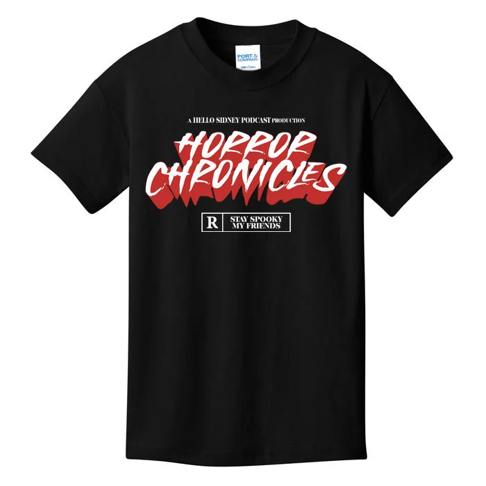 A Hello Sidney Podcast Production Horror Chronicles Kids T-Shirt