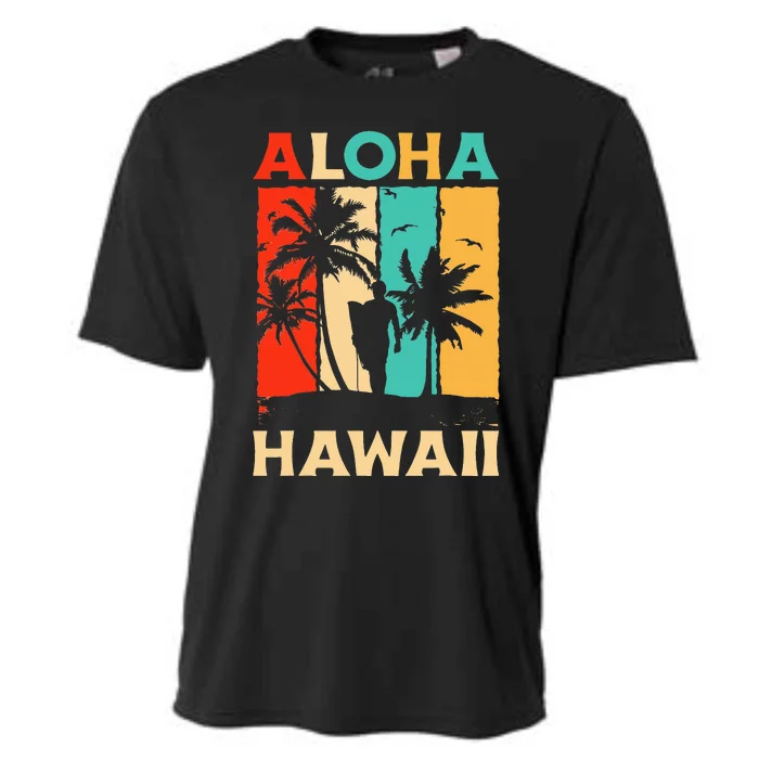 Aloha Hawaii State Hawaiian Island Retro Vintage Cooling Performance Crew T-Shirt