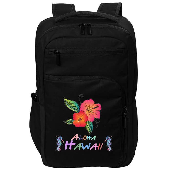 Aloha Hawaii Seahorse Ocean Hawaii Maui Alohagiftflower Cute Gift Impact Tech Backpack